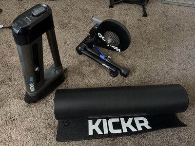 Wahoo KICKR v6, KICKR CLIMB, and mat