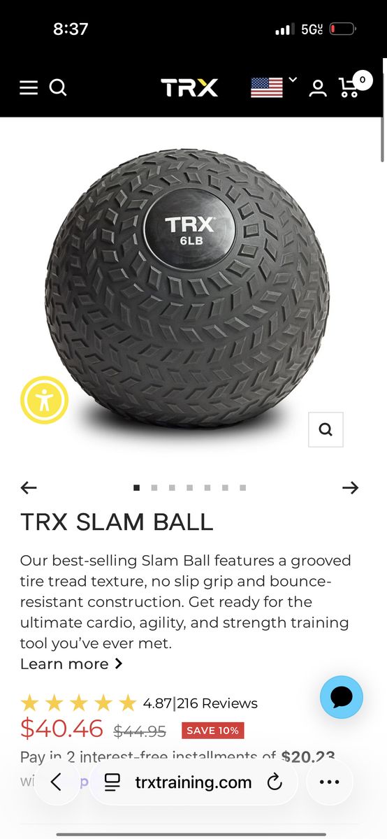 15lbs TRX Slam Ball