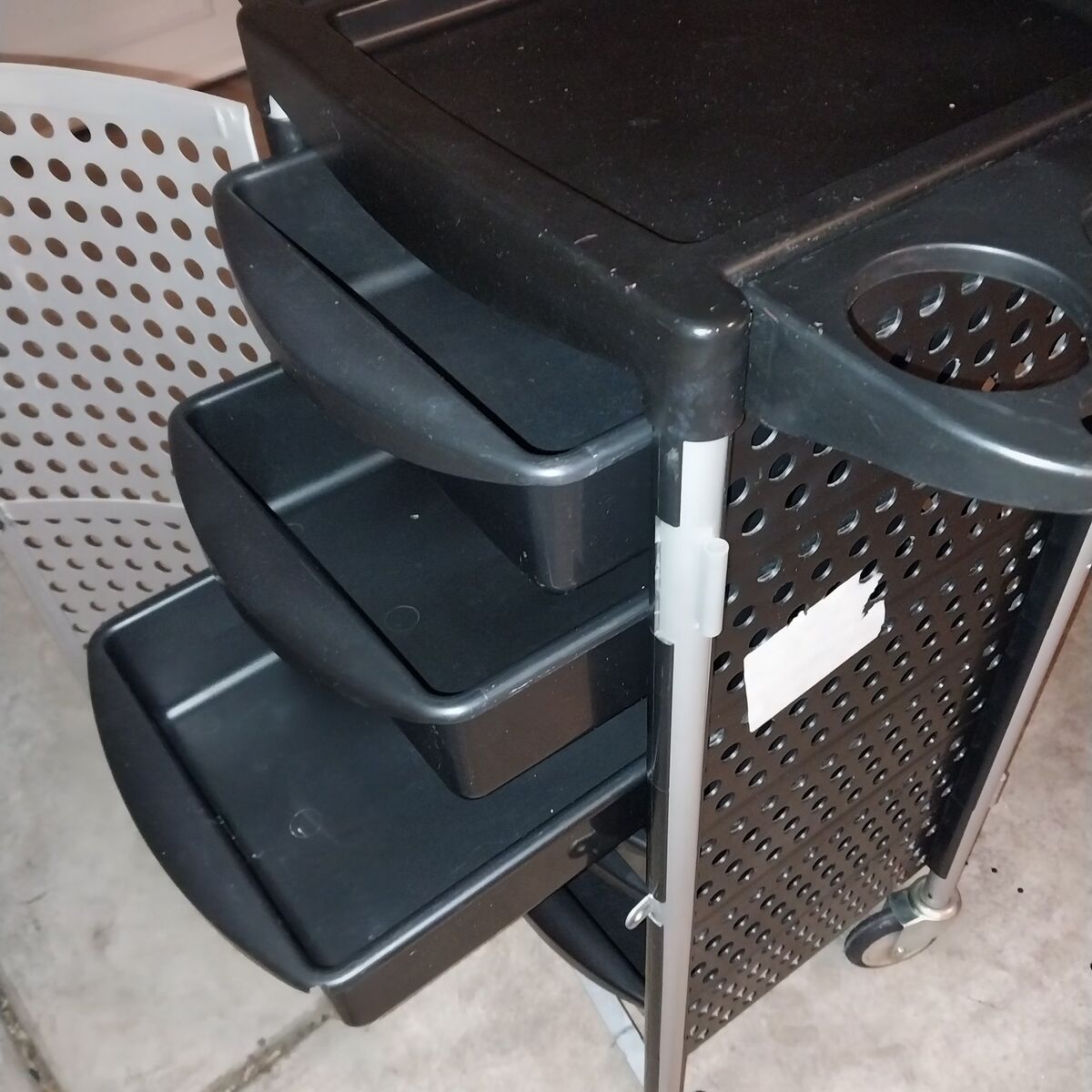 Small salon storage cabinet