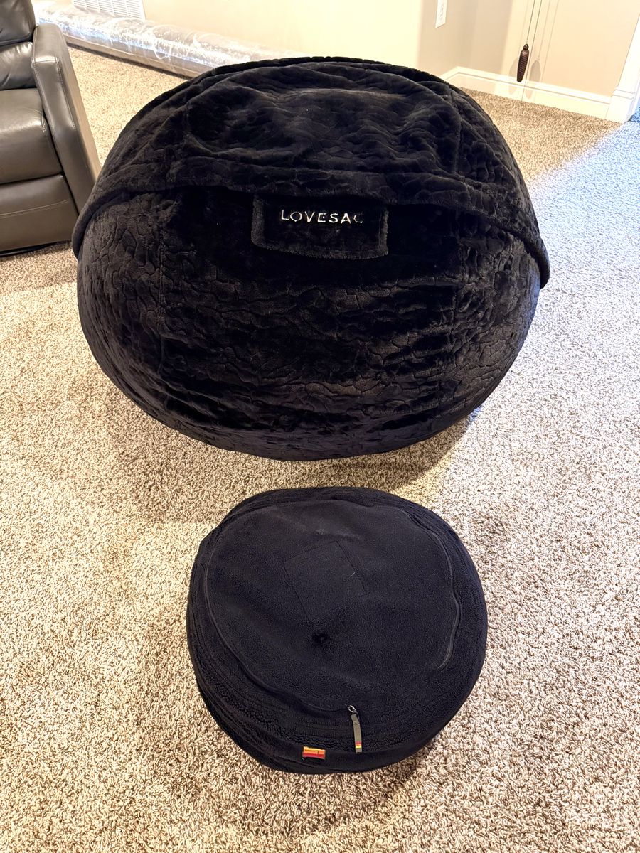 LoveSac CitySac and matching Squattoman in Black
