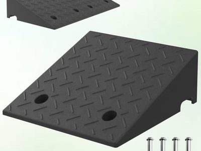 7.9 Inch Rise Rubber Ramp, Wheelchair Door Ramp with Non-Slip Surface, Threshold Ramp for Cars/Scooters/Walkers/Doorway/Home Ste