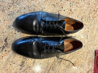 Black Leather Allen Edmonds Tie Shoes Men's 10.5E, Very Good Condition