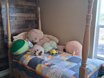 Wooden Four-Poster Storage Bed Frame with Matching Nightstand