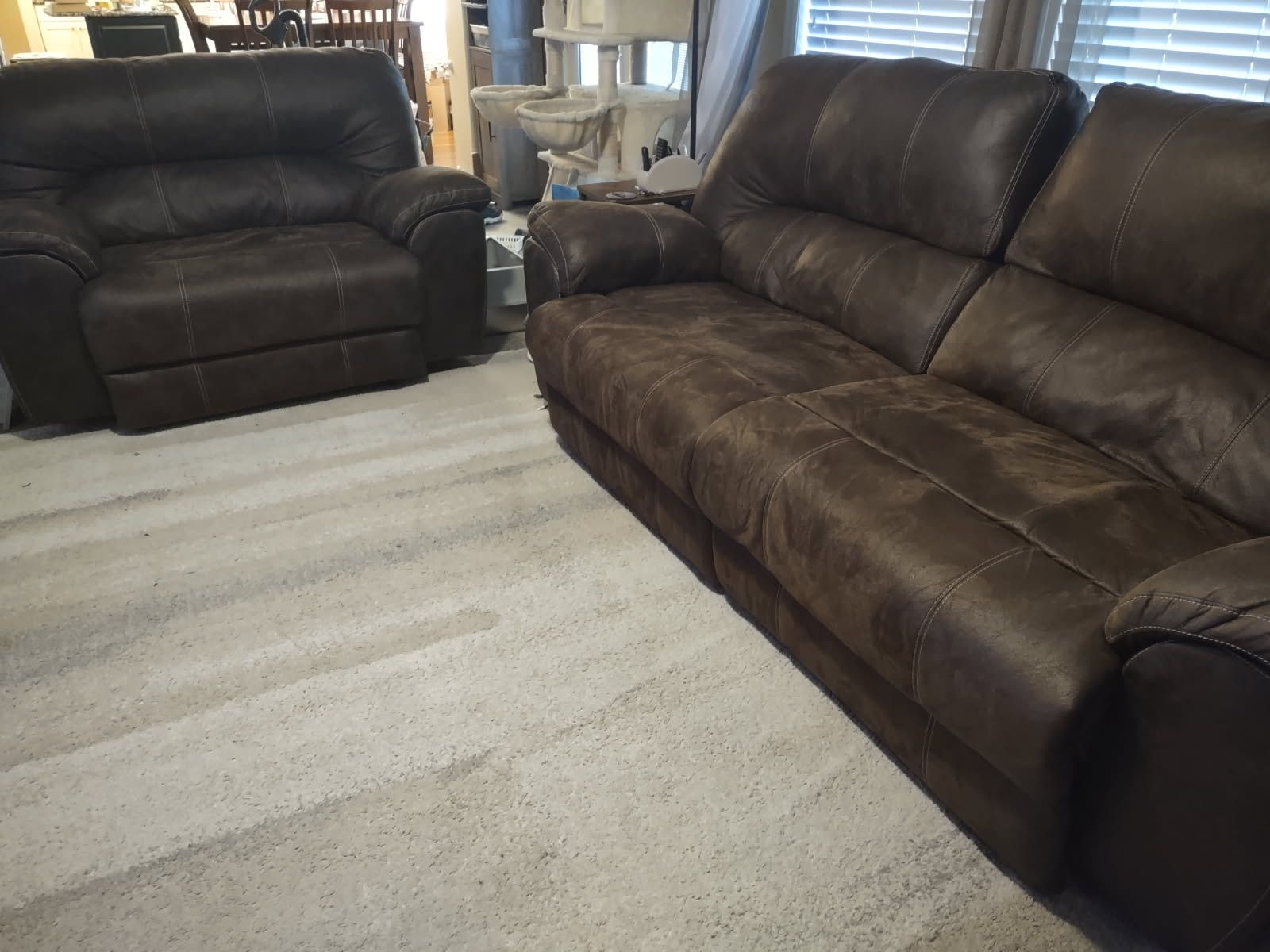 Reclining couch and oversized recliner