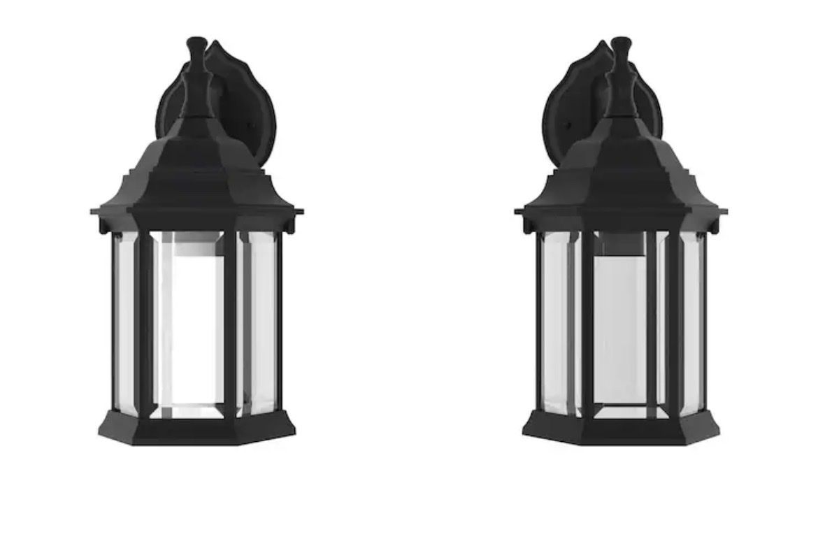 Wall lanterns clear beveled glass house lights