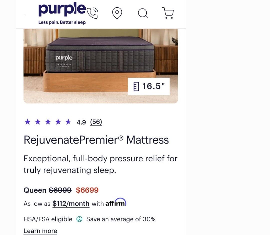 Queen protectabed purple brand mattress and box spring