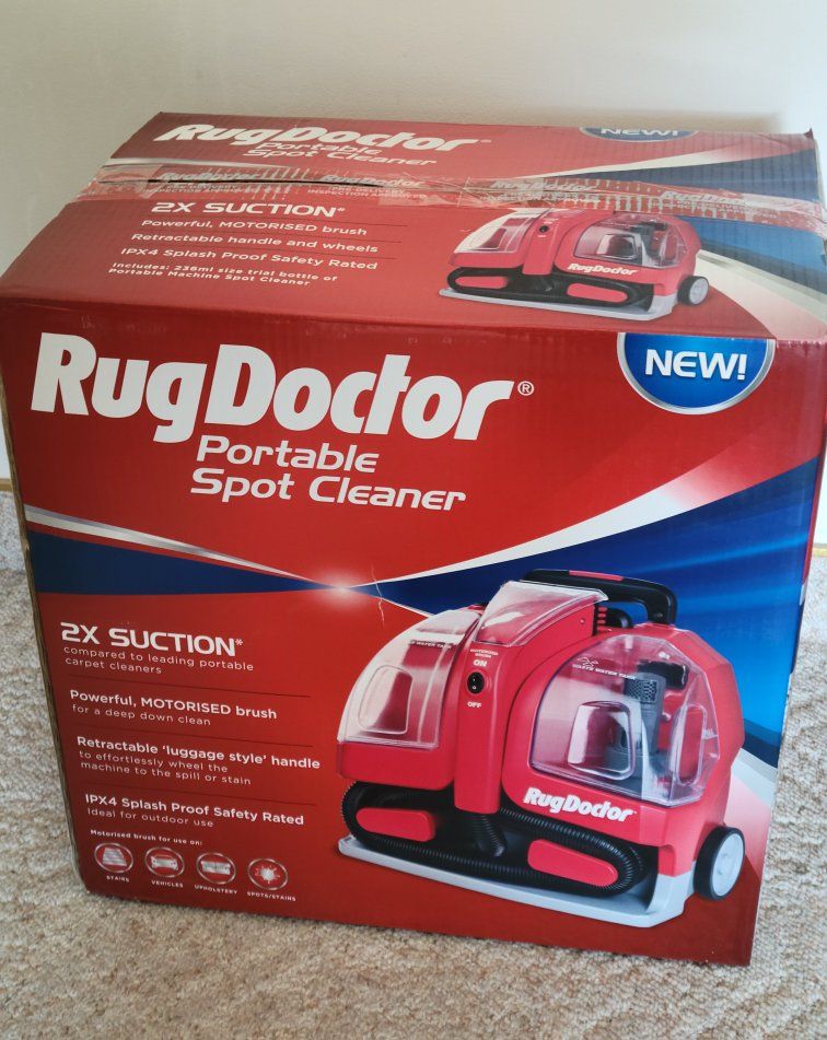 Rug Doctor Portable Spot Cleaner: Powerful, Motorised Brush, Retractable Handle, New