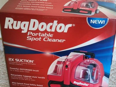 Rug Doctor Portable Spot Cleaner: Powerful, Motorised Brush, Retractable Handle, New