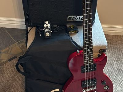 Epiphone Les Paul Special II Electric Guitar Bundle w/ Crate MX20RC Amp & Mini Muff Distortion Pedal