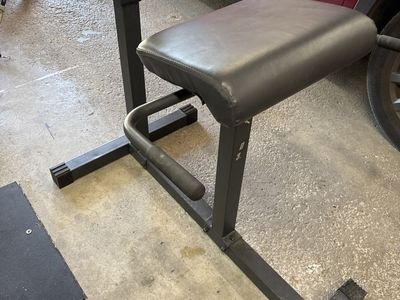 Abdominal Crunch Trainer & Back Extension Hyperextension Exercise Bench - Black, Adjustable Roman chair