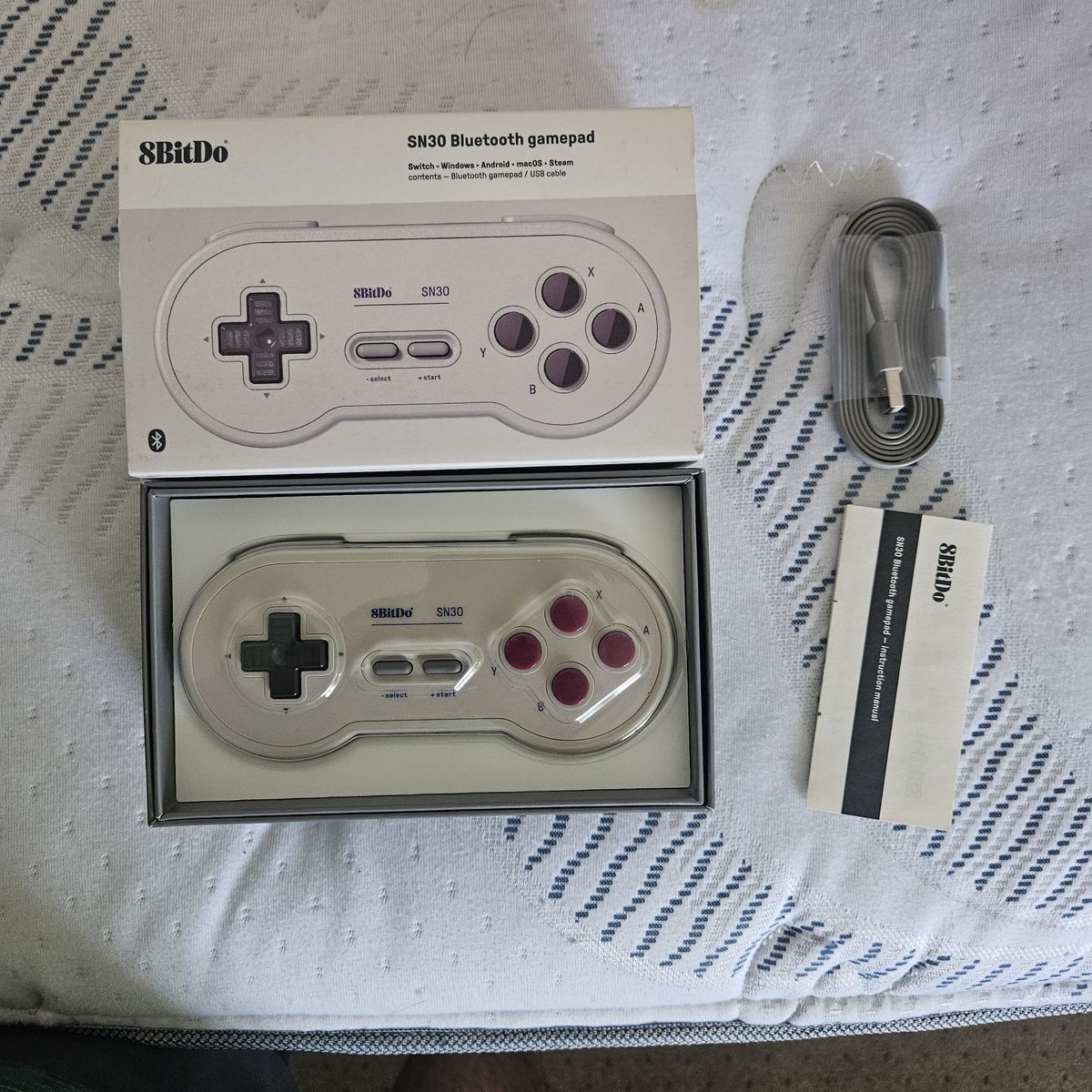 8BitDo SN30 Bluetooth Gamepad Controller with Box and Charging Cable