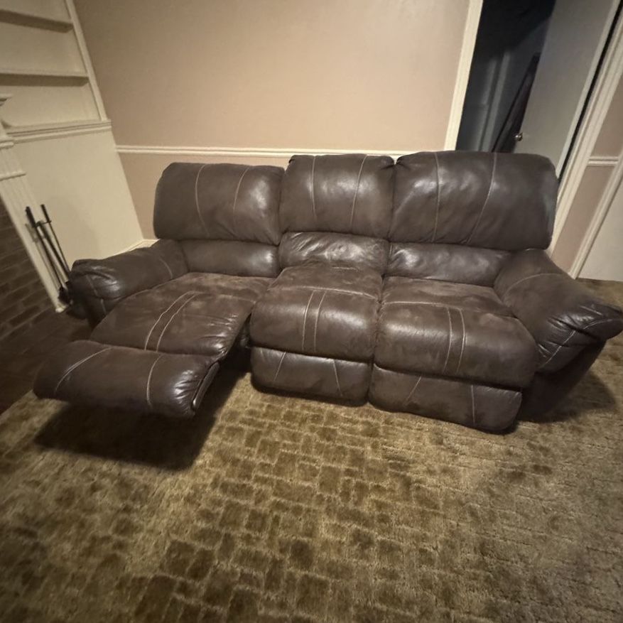 Free Leather Reclining Sofa- U haul away