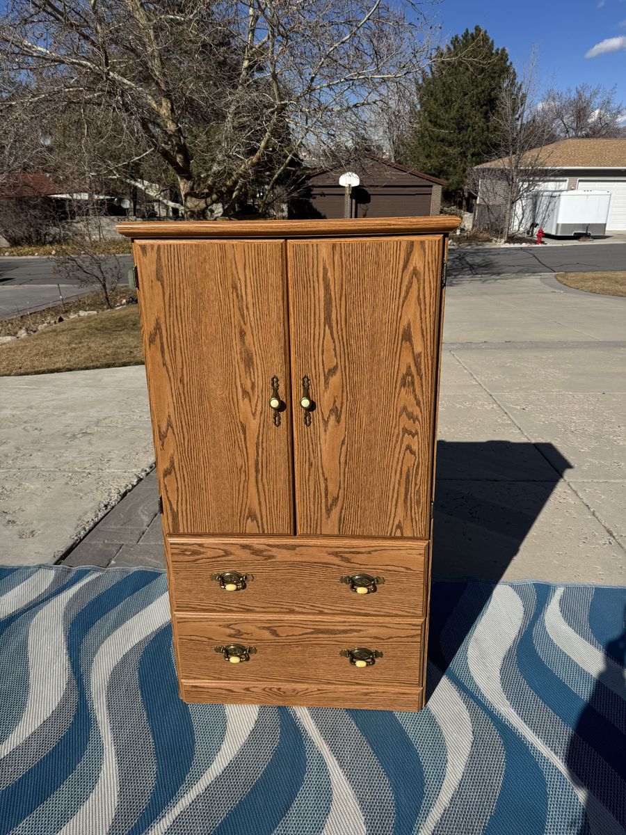 Wooden Cabinet Storage Area Shelf Drawer Armoire