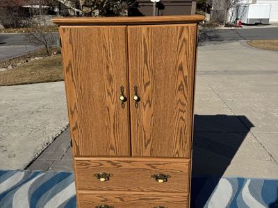 Wooden Cabinet Storage Area Shelf Drawer Armoire