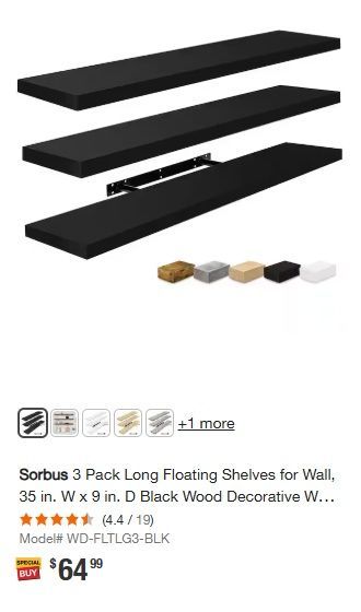 3 Pack Long Floating Shelves in great conditions