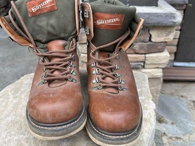 Fly fishing boots and neoprene socks