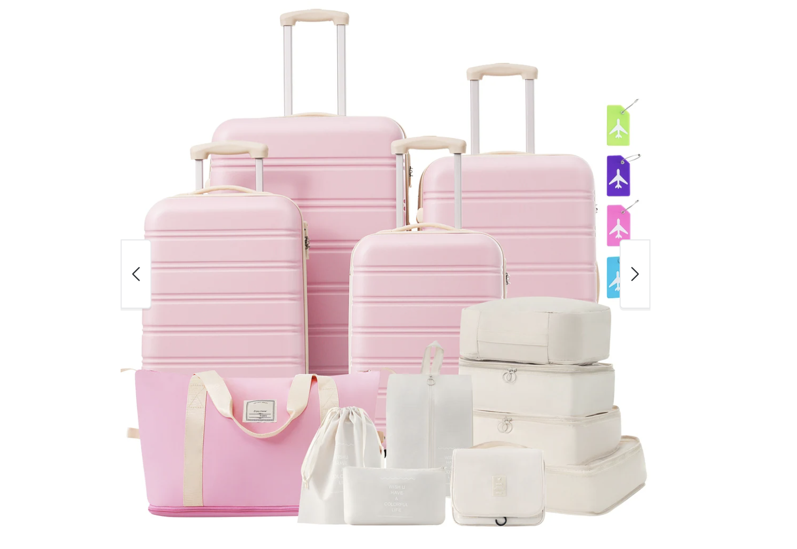 New in Box 4-Pcs Hardshell Luggage Sets with Bag, Carry On Suitcase with Wheels and TSA Lock, Lightweight Checked Luggage