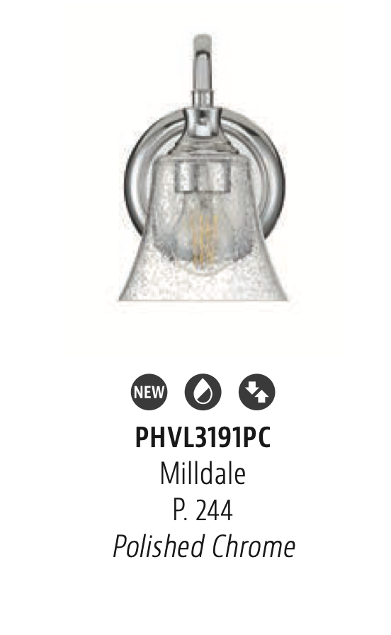 New 6" Chrome Bathroom Sconce