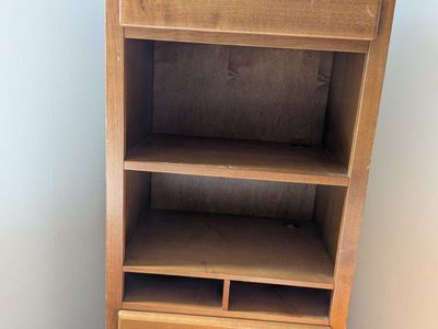 Small Wood Bookshelf / Storage Cabinet