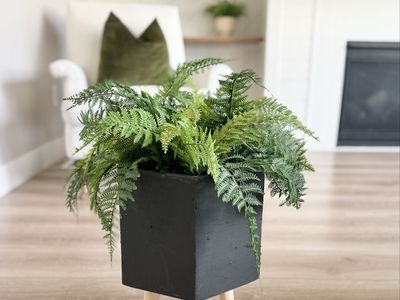 Modern | Contemporary | Minimalist | Style | Planter | Wood Legs | Faux Ferns | Plant | Home Decor