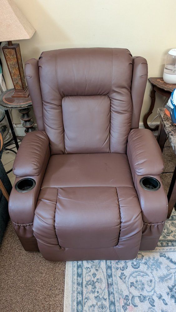 Power recliner that helps you get out with heat &