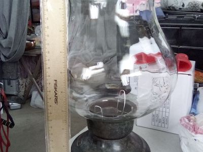 Vintage Solid Brass & Glass Hurricane Candle Holder - 12" Tall, Made in India