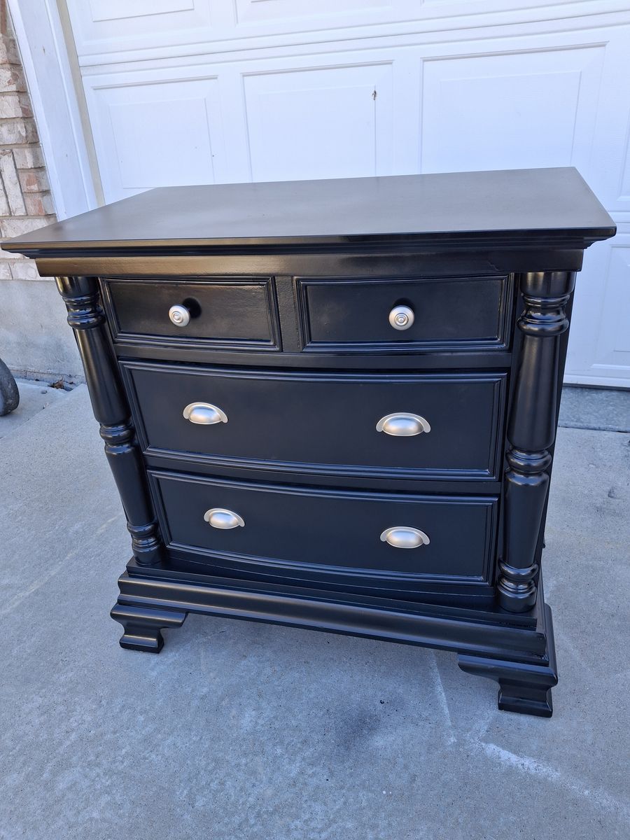 extra tall high end all wood black night stand/gina