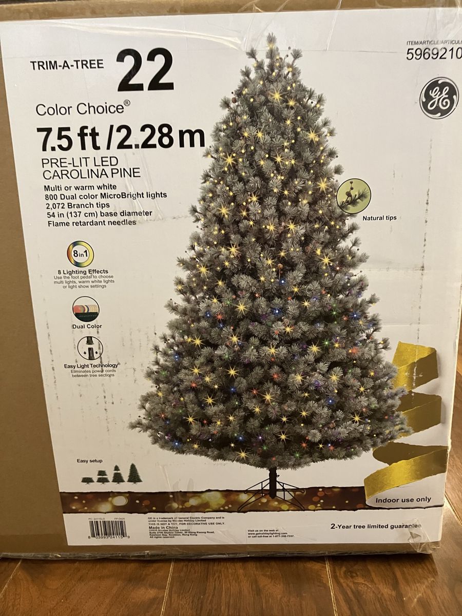 GE Trim-A-Tree 7.5 ft Pre-Lit LED Carolina Pine Christmas Tree