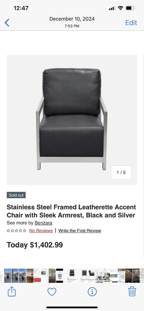 Gray Leather living room chair