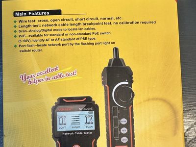 NOYAFA NF-8209S Network Cable Tester - Wire Test, Length Test, PoE Test, Scan/Analog/Digital Mode
