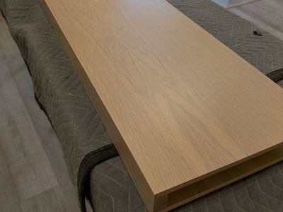 Stained Oak floating shelves