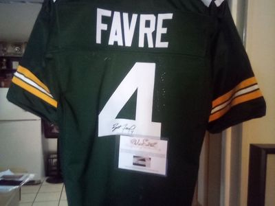 Brett Favre Green Bay Packers Autographed #4 Football Jersey - With Certificate of Authenticity