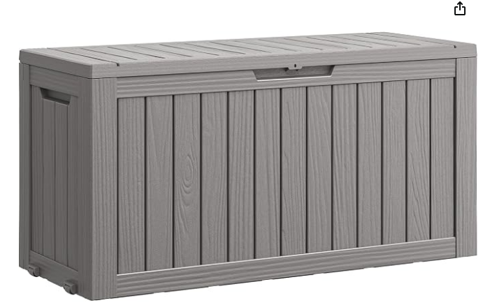 Outdoor Storage Box, 80 Gallon Resin Waterproof Deck Box