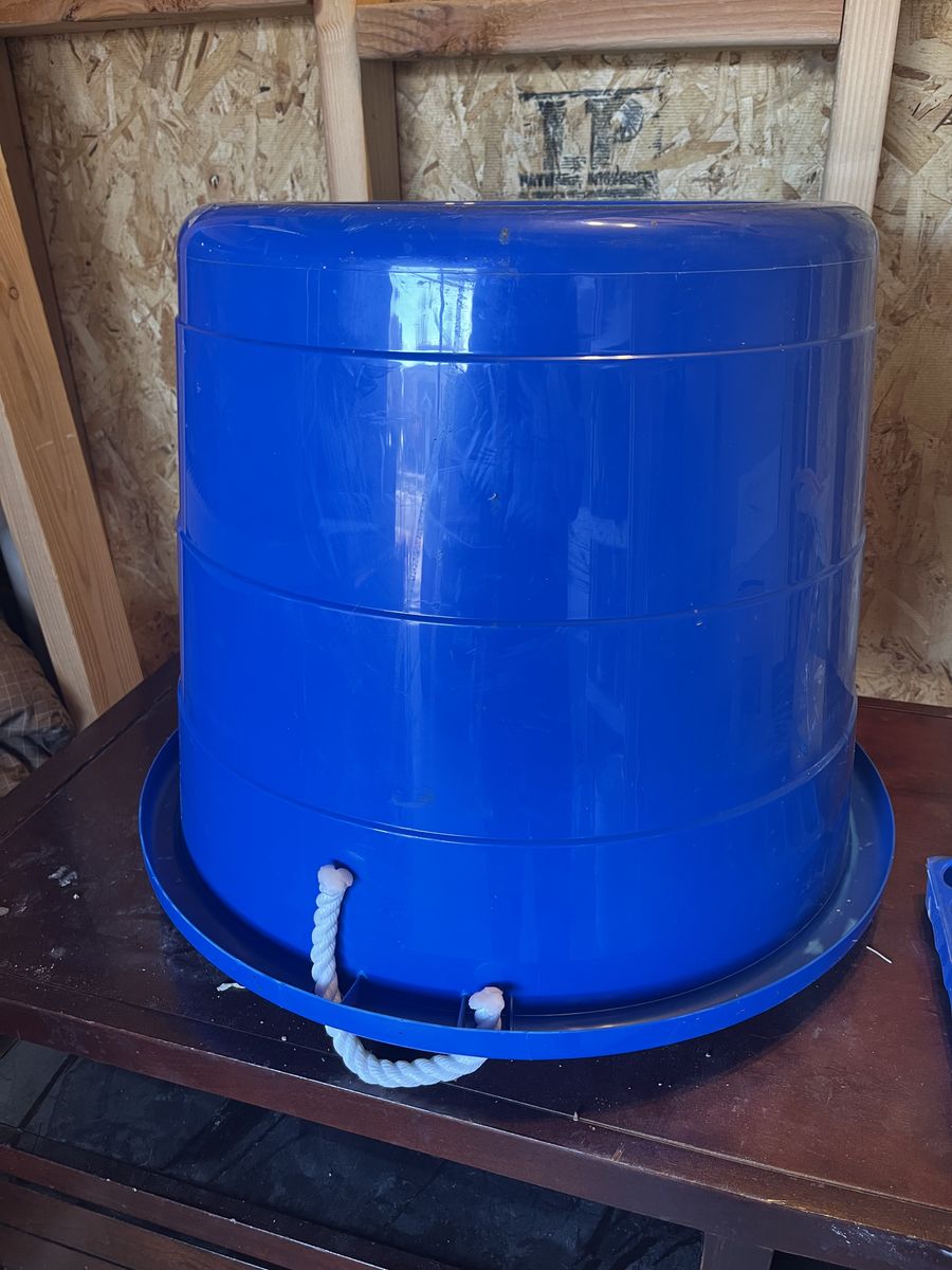 Large blue bucket