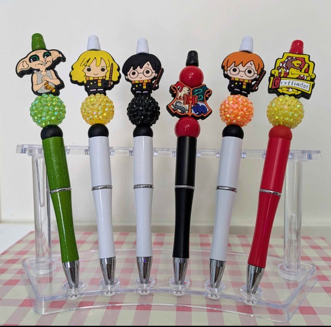Harry Potter Themed Beaded Stylus Pen Set - Dobby, Hermione, Harry, Hogwarts, Ron, Gryffindor