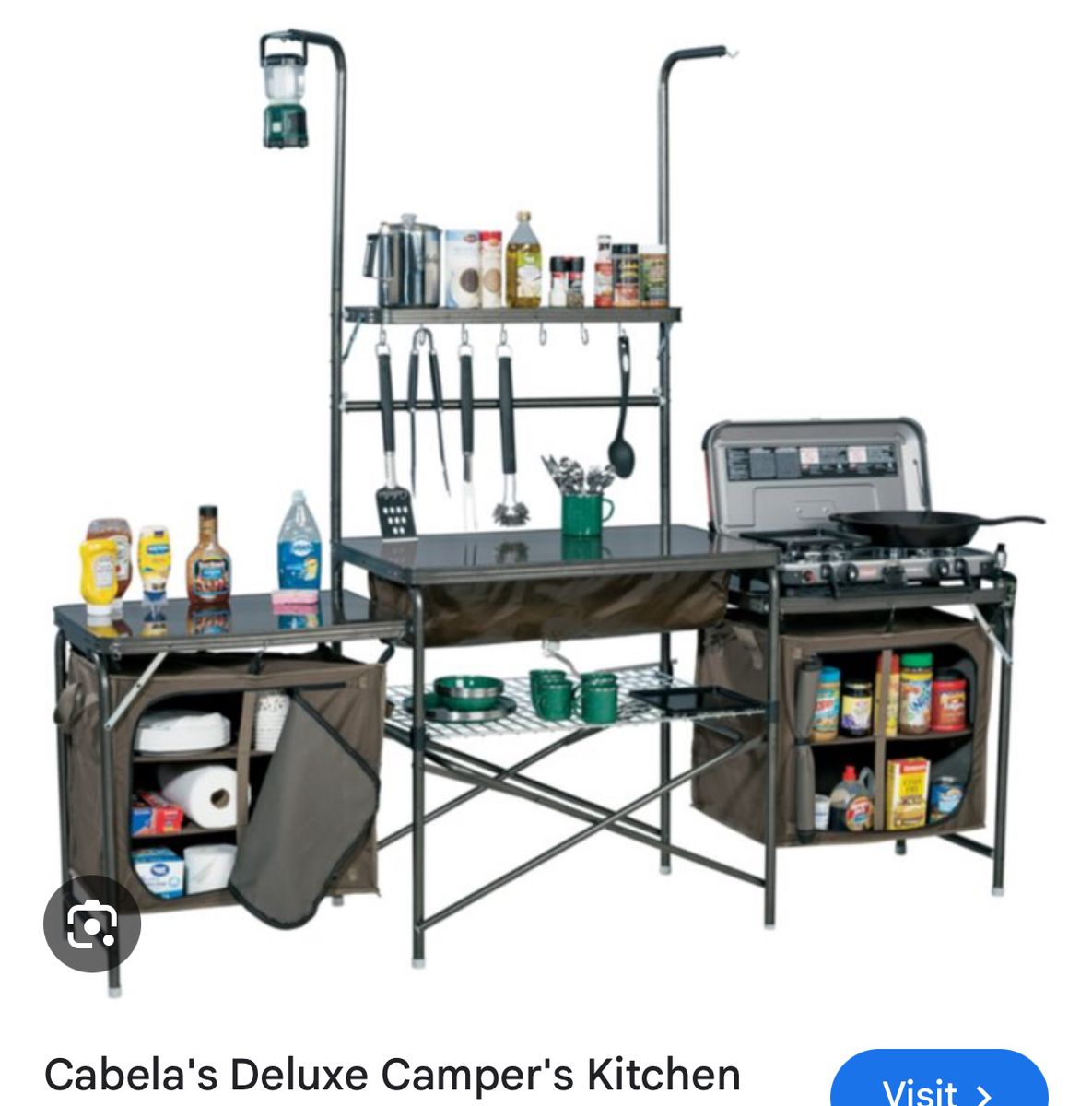Cabela's Deluxe Camper's Kitchen Camp Cooking Station Organizer with Storage