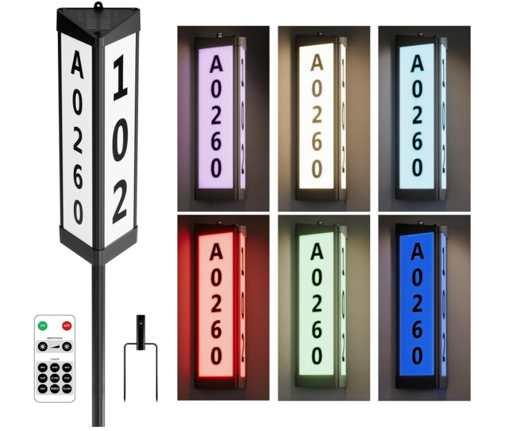 New in box Solar Address Sign