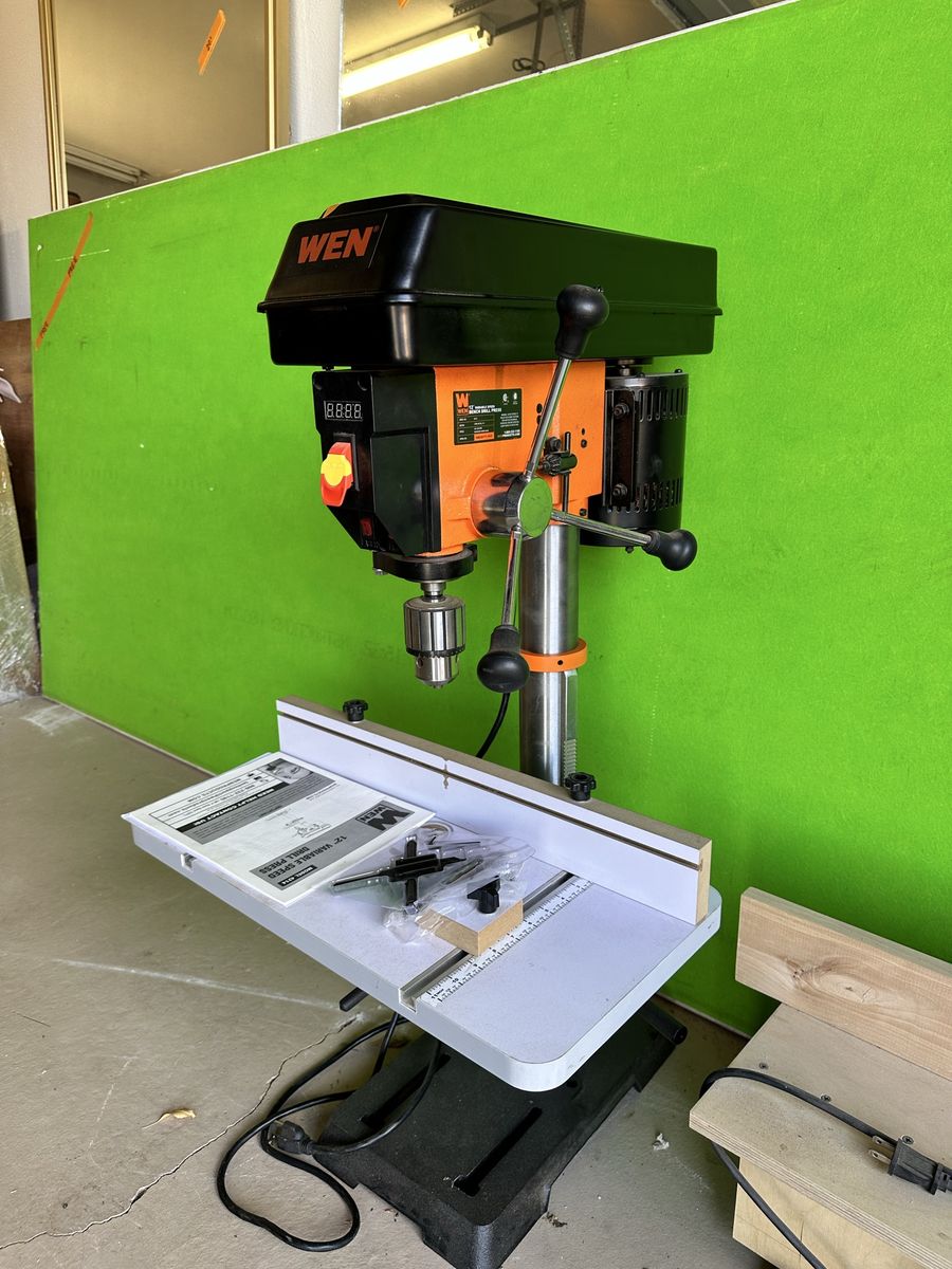 WEN 4208T 8-Inch 5-Speed Drill Press with Work Light & Laser Precision
