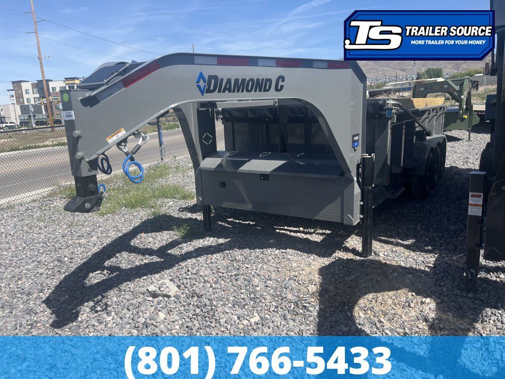 7x16 Diamond C LPT-GN 307 Pacesetter Pkg Gooseneck Dump Trailer - 32" Sides - 24K GVWR - 7 Gauge Floor and Walls, Hydraulic