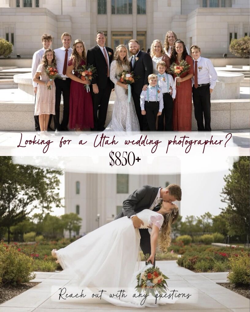 Utah Wedding Photography Discount!