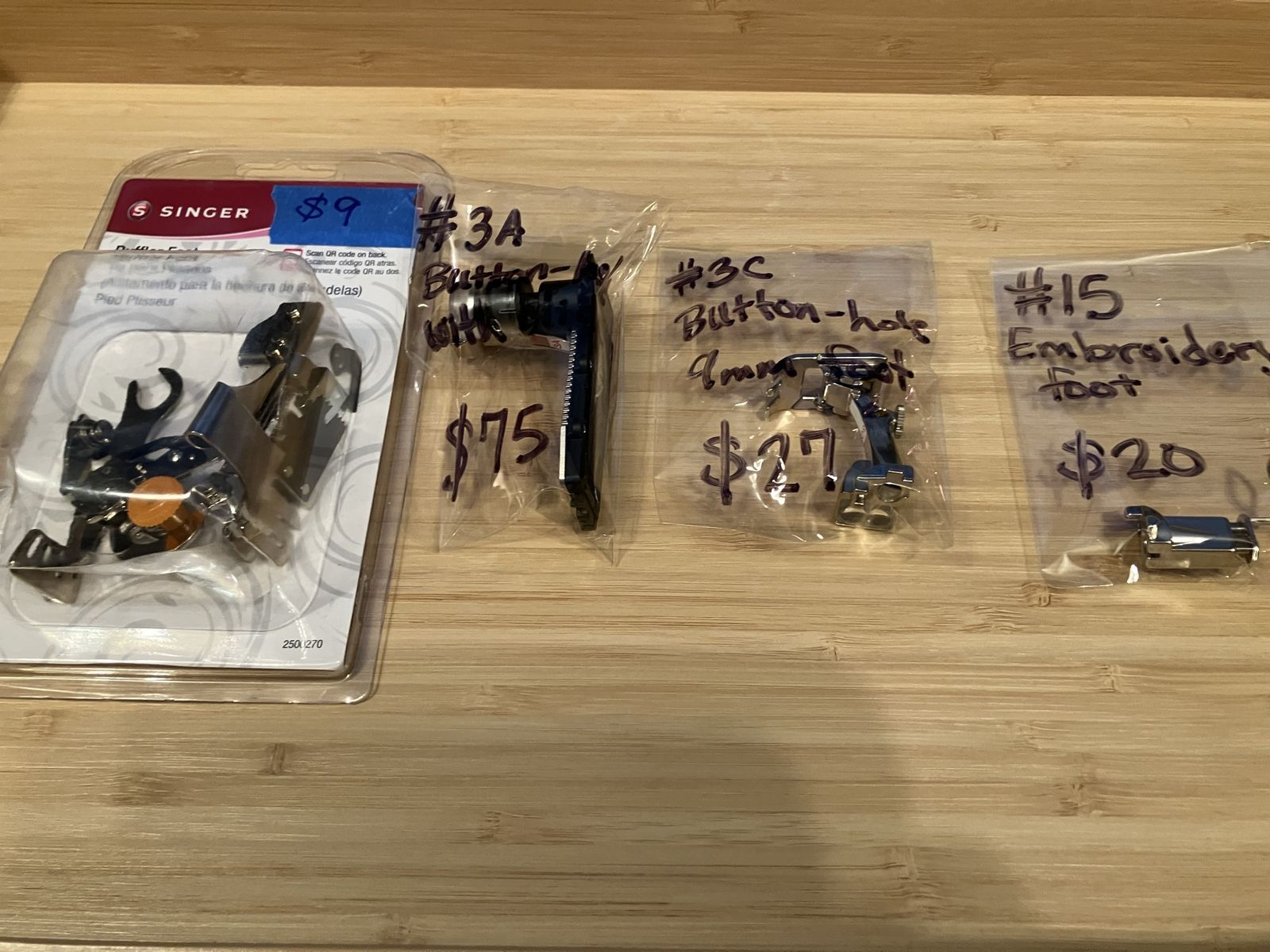 Bernina and Singer sewing machine presser feet