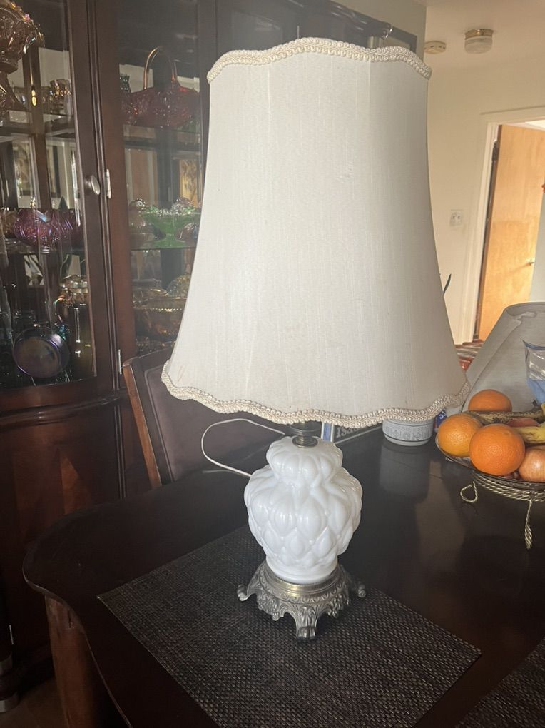 Collectible Milk Glass Lamp