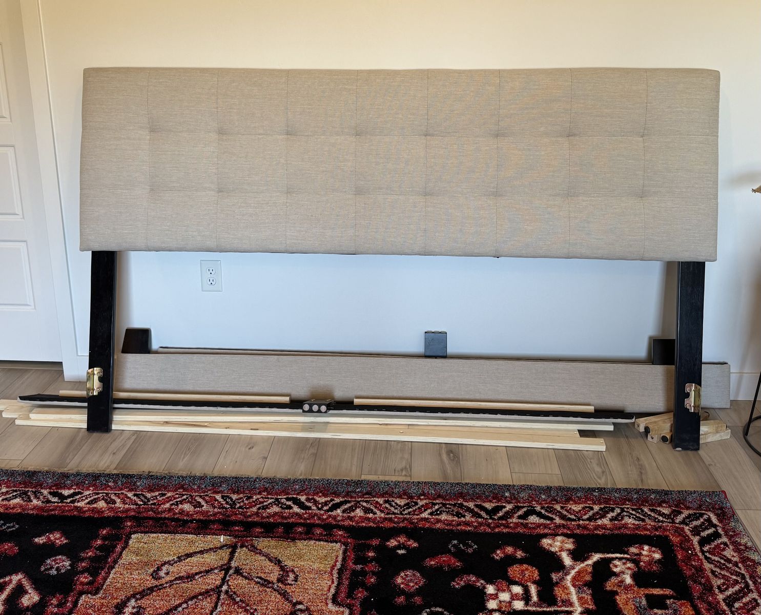King size bed - boxspring and mattress not included