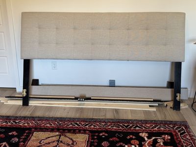 King size bed - boxspring and mattress not included