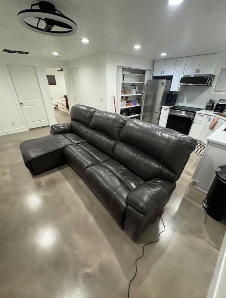 Sick Couch Gray Leather Couch