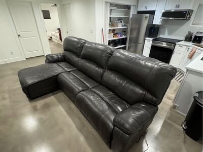 Sick Couch Gray Leather Couch