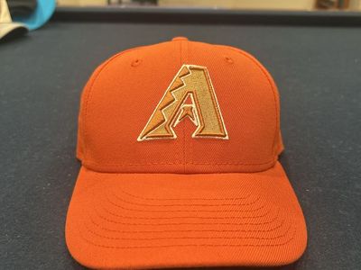 New Era Arizona Diamondbacks Fitted Hat - Orange with 'A' Logo, Size 7 3/8, Polyester
