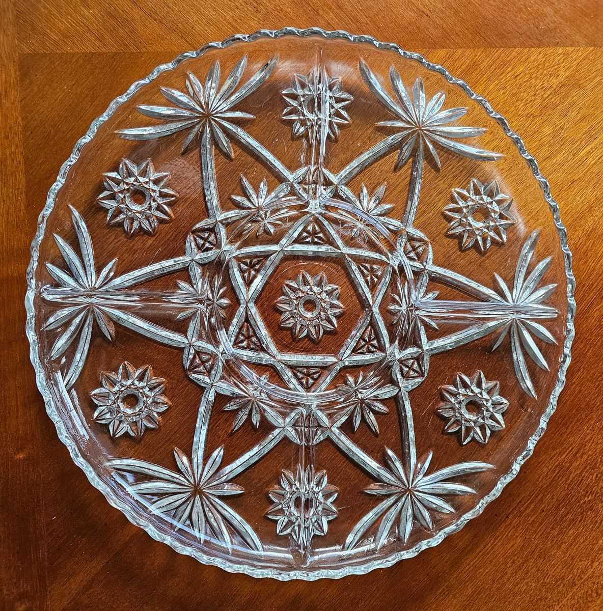 Vintage - Anchor Hocking - Star of David serving platter and Candy Dish