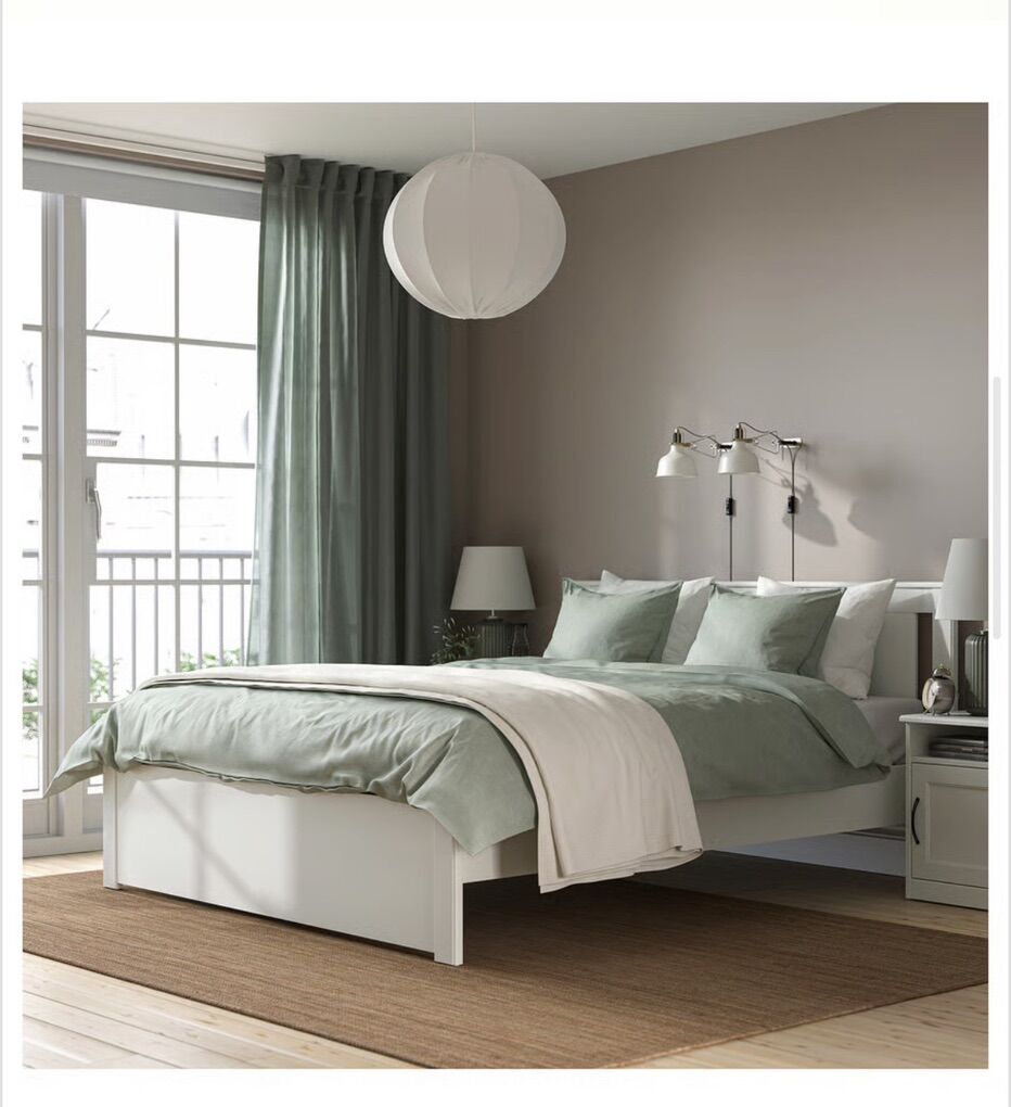 IKEA Songesand Queen bed frame and mattress