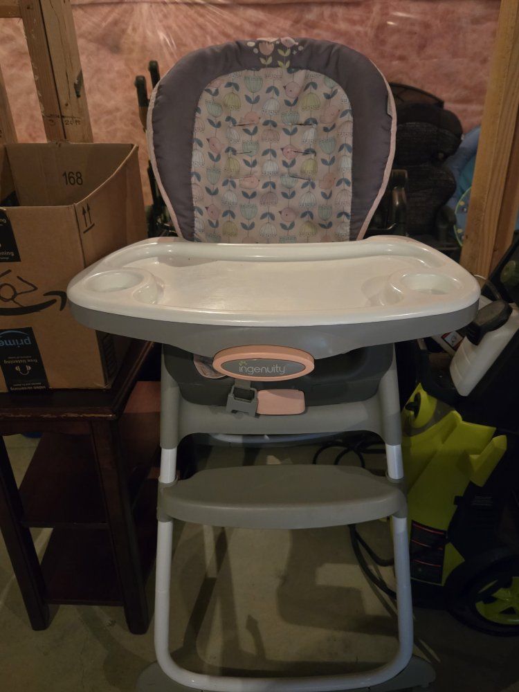 Ingenuity Baby High Chair Booster Seat - Gray/Floral Print